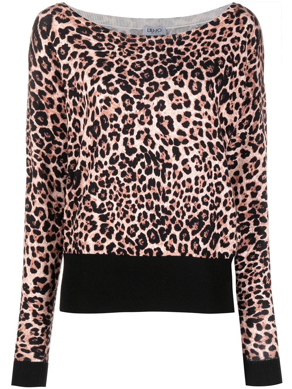 LIU JO leopard boat-neck jumper - Neutrals von LIU JO