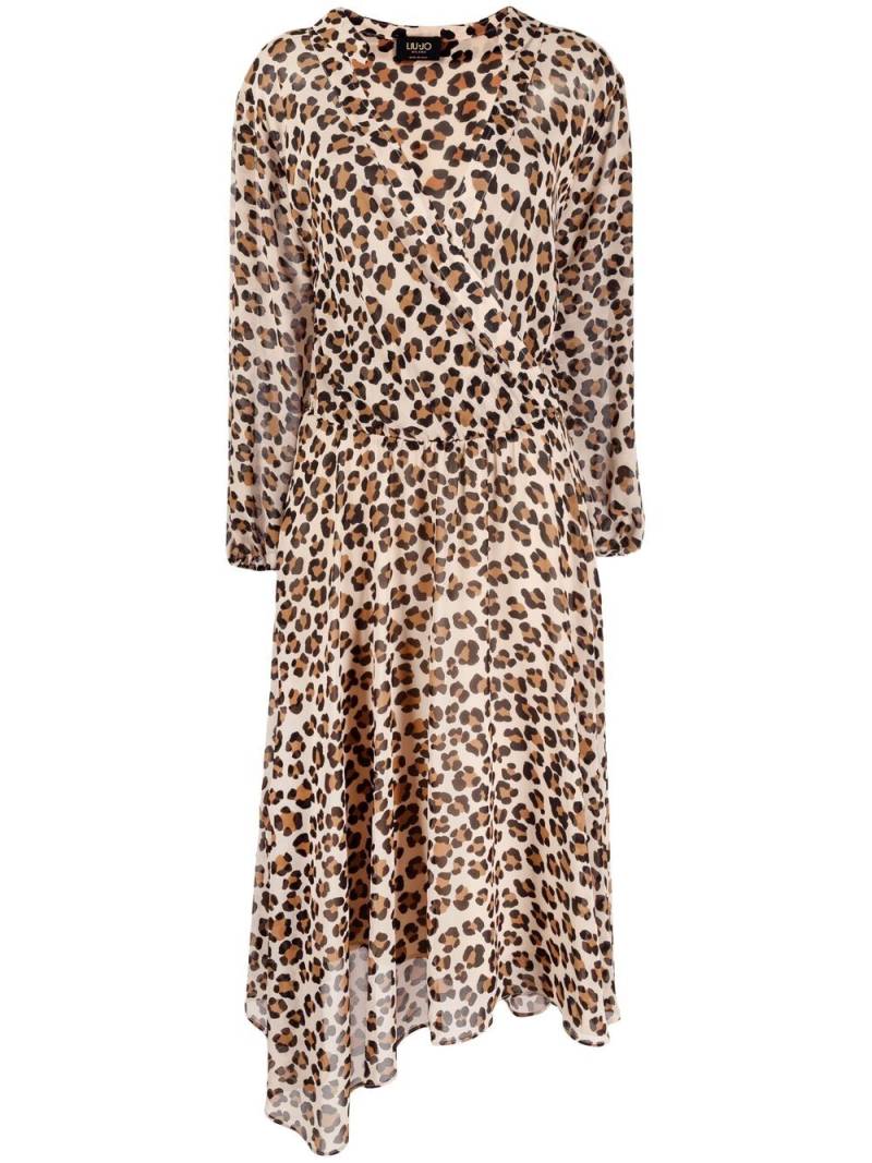 LIU JO leopard print asymmetric dress - Neutrals von LIU JO