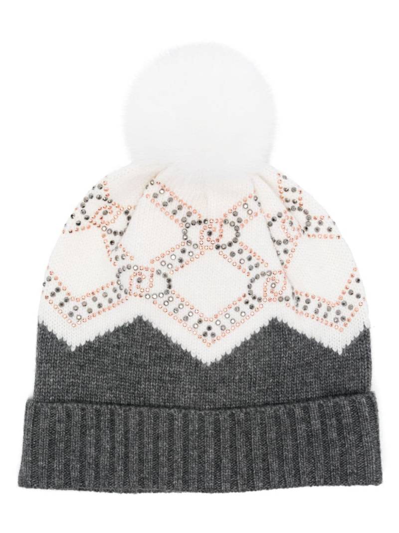 LIU JO logo-embellished beanie - Grey von LIU JO