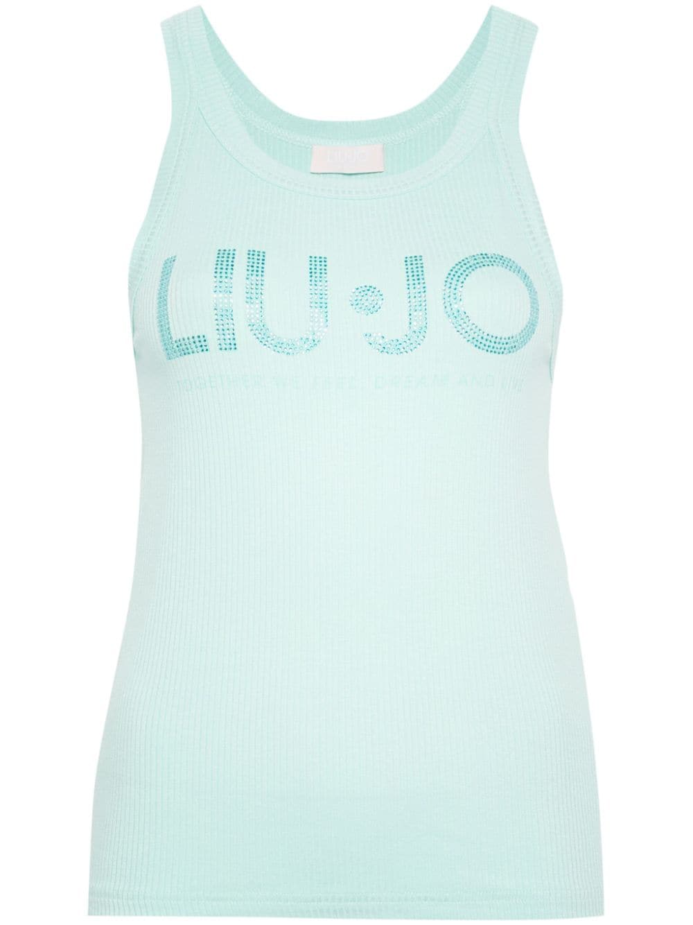 LIU JO logo-embellished ribbed-knit top - Green von LIU JO