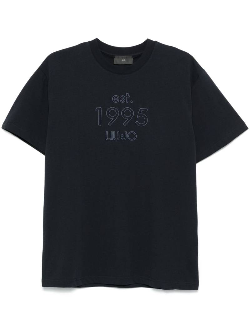 LIU JO logo-embroidered T-shirt - Blue von LIU JO