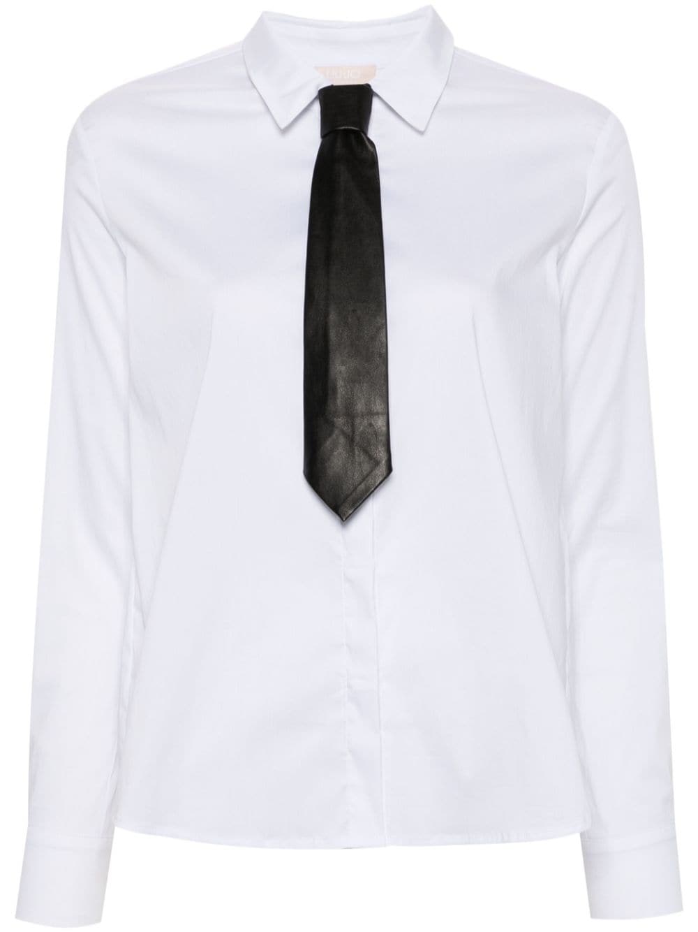 LIU JO logo-embroidered poplin shirt - White von LIU JO