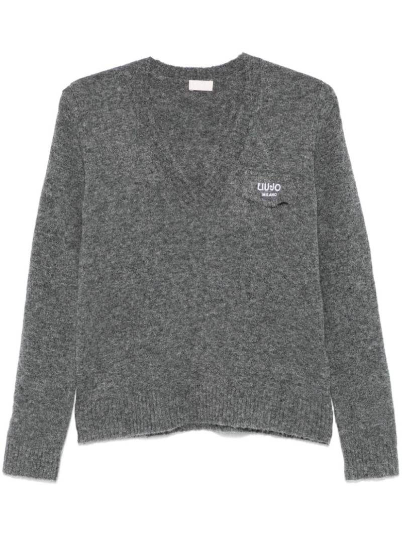 LIU JO logo-embroidered sweater - Grey von LIU JO