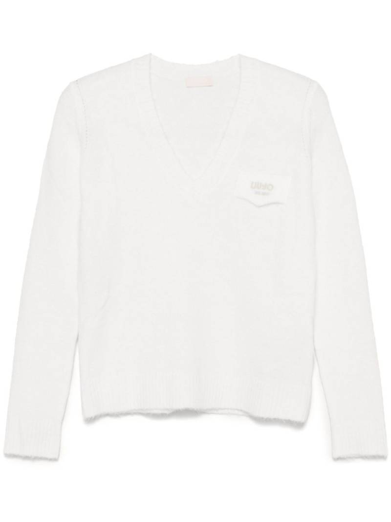 LIU JO logo-embroidered sweater - White von LIU JO