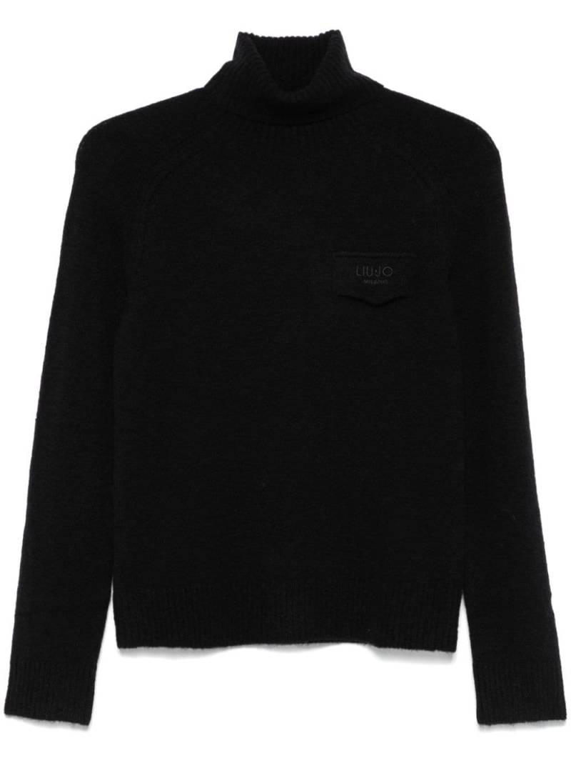 LIU JO logo-embroidered turtleneck sweater - Black von LIU JO