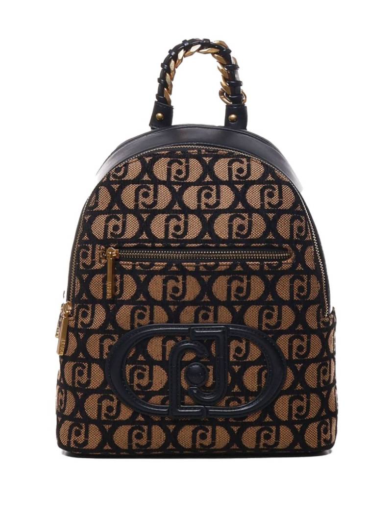 LIU JO logo-embroidered zipped backpack - Brown von LIU JO