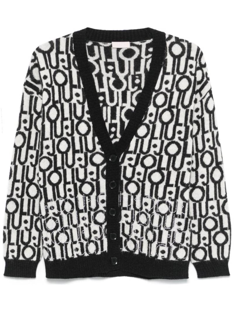 LIU JO logo-jacquard cardigan - White von LIU JO