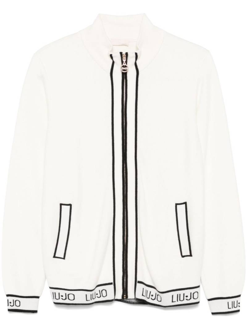 LIU JO logo-jacquard cardigan - White von LIU JO