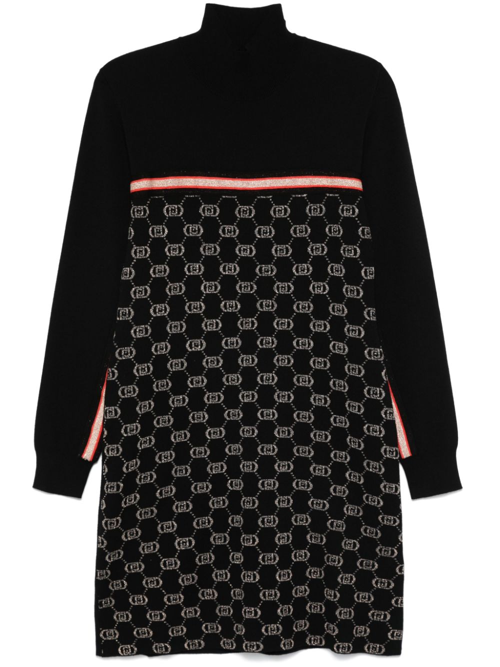 LIU JO logo-jacquard knitted mini dress - Black von LIU JO