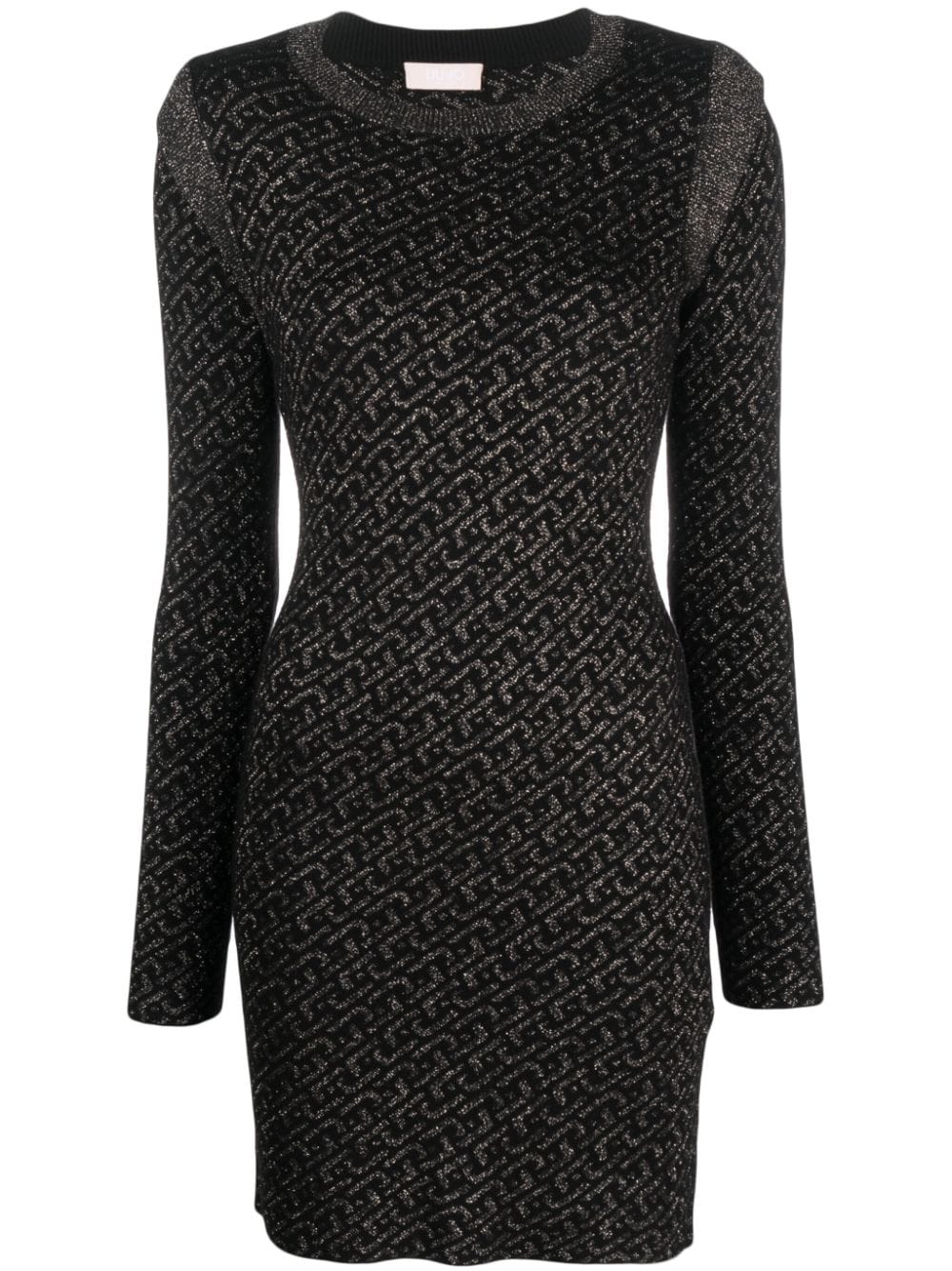 LIU JO logo-jacquard knitted minidress - Black von LIU JO