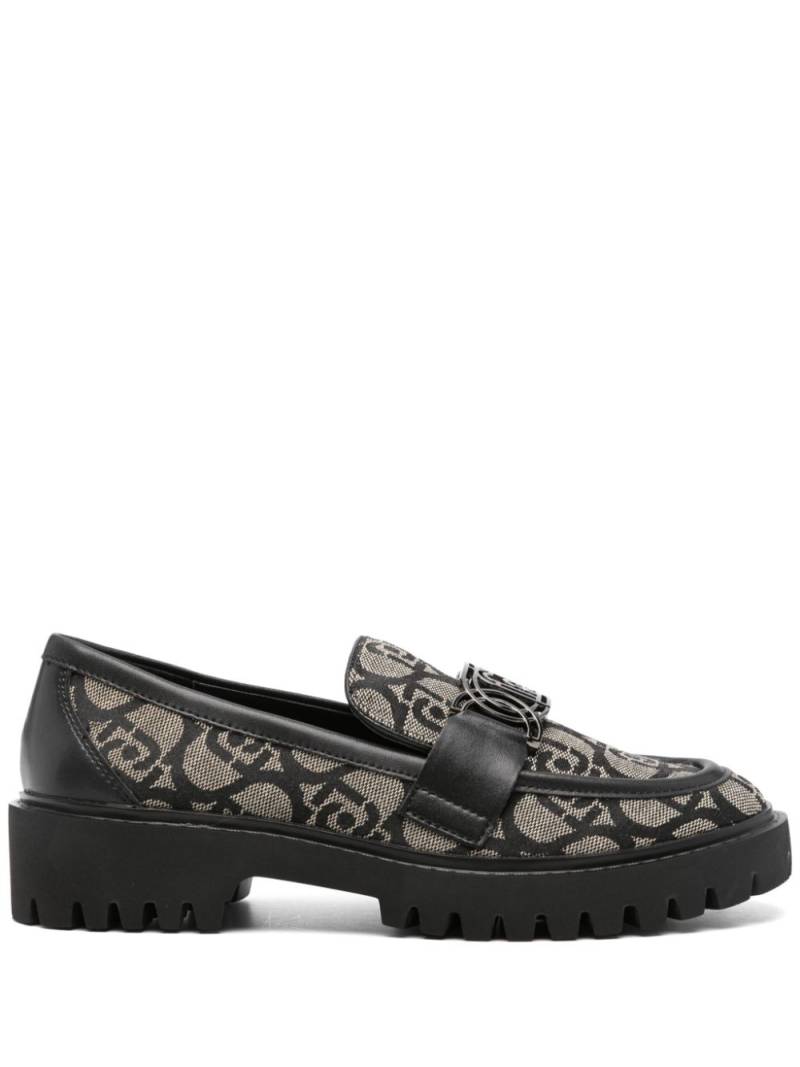 LIU JO logo-jacquard loafers - Black von LIU JO