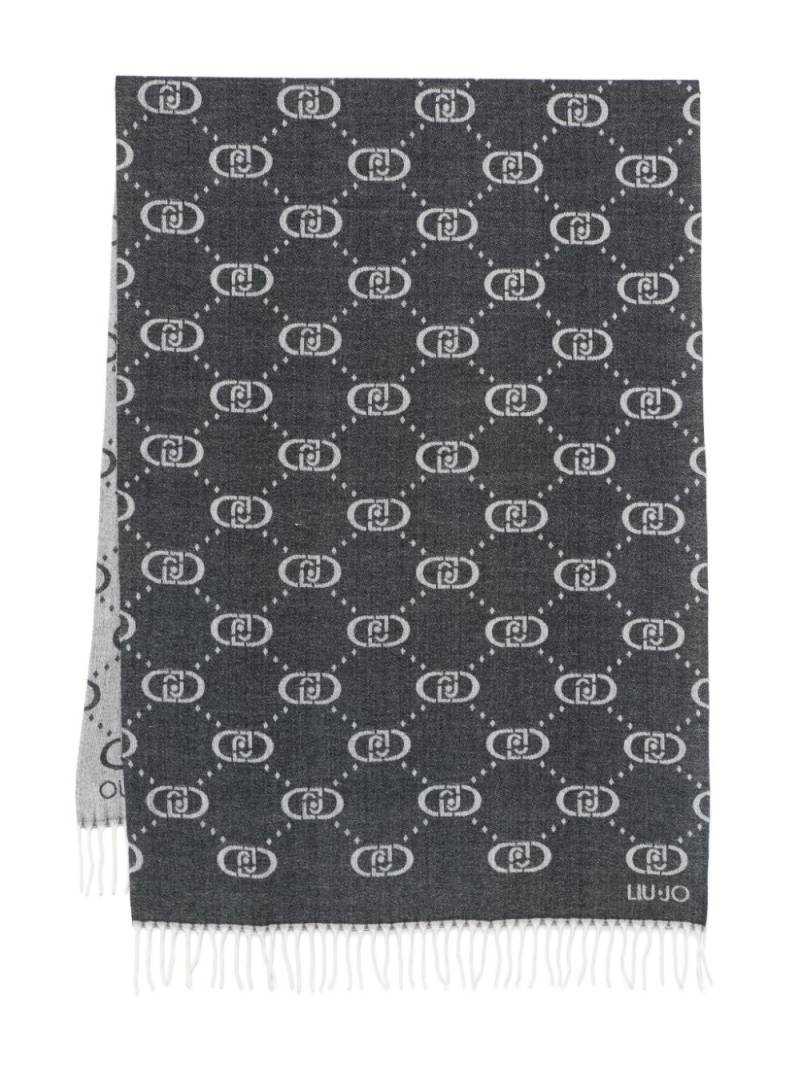 LIU JO logo-jacquard scarf - Grey von LIU JO