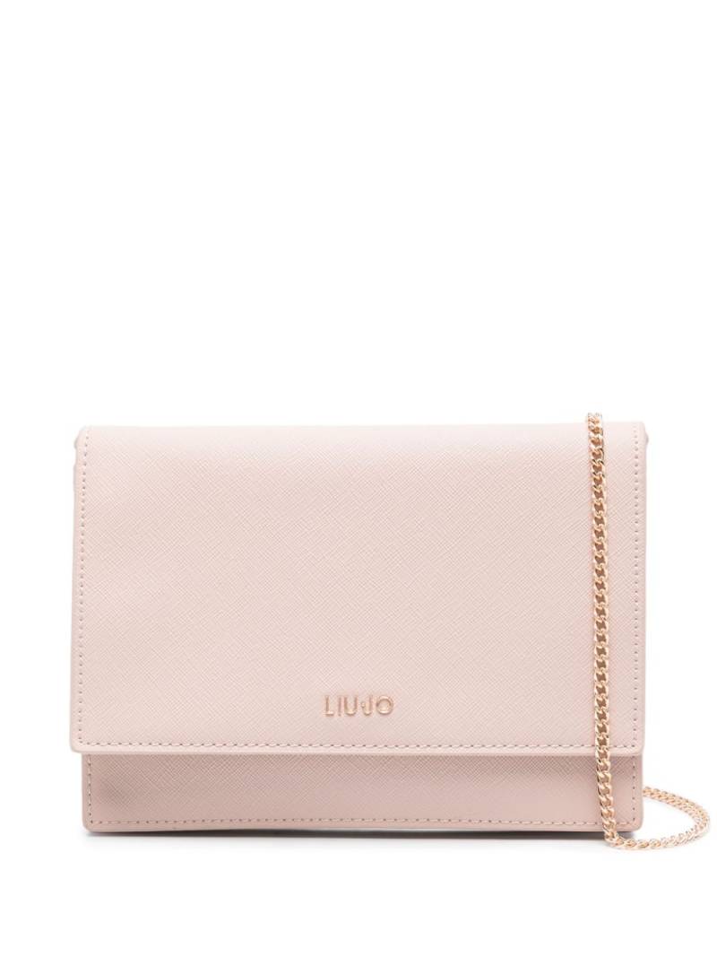 LIU JO logo-lettering clutch - Pink von LIU JO