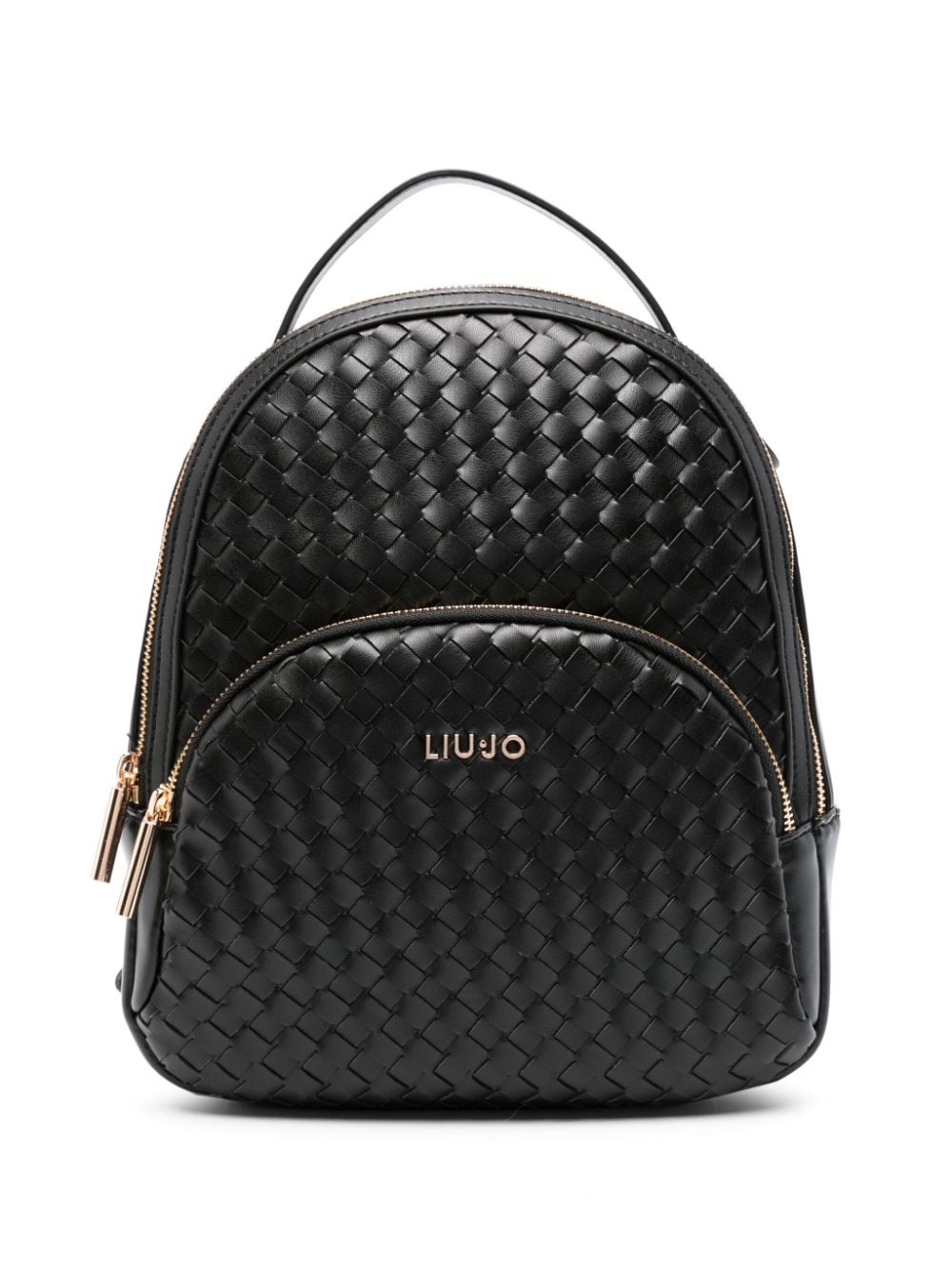 LIU JO logo-lettering interwoven backpack - Black von LIU JO