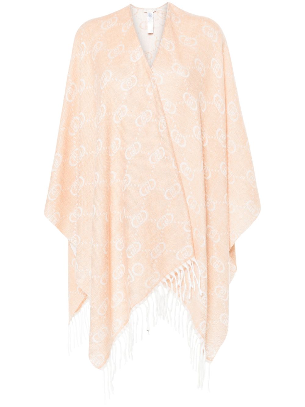 LIU JO logo-monogram poncho - Neutrals von LIU JO