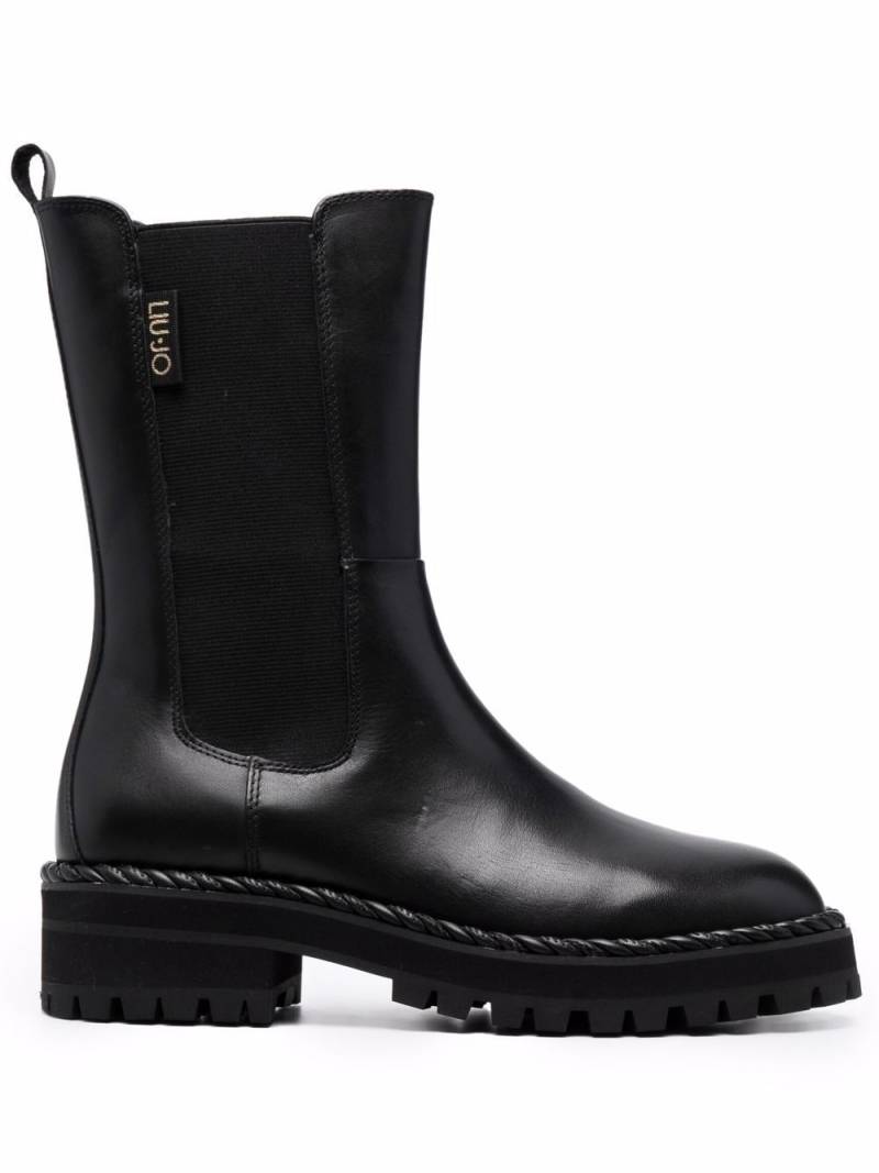 LIU JO logo-patch mid-length boots - Black von LIU JO