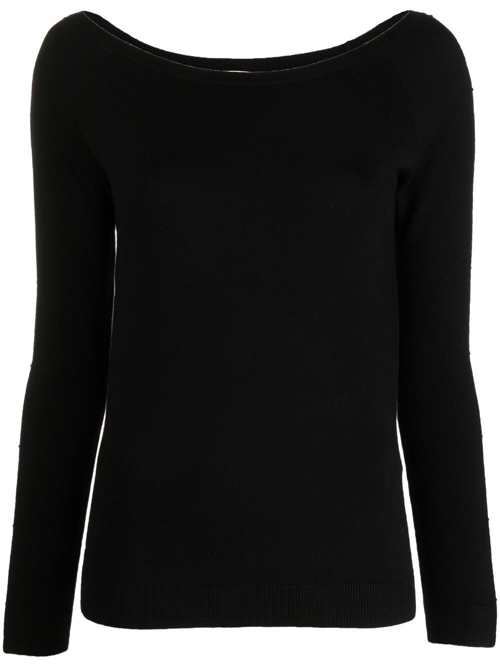 LIU JO logo-plaque boat-neck jumper - Black von LIU JO