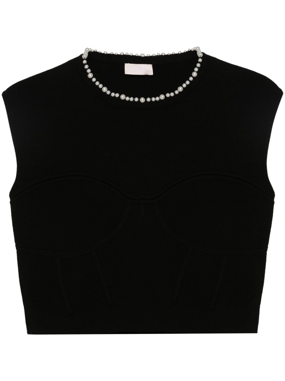 LIU JO logo-plaque knitted top - Black von LIU JO