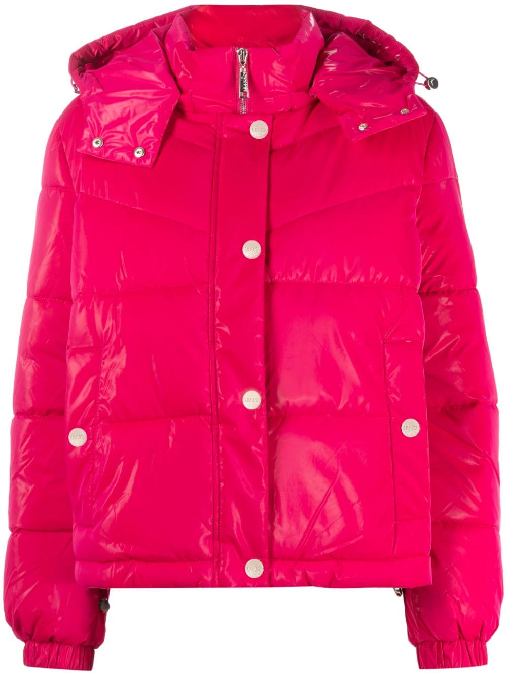 LIU JO logo-plaque quilted puffer jacket - Pink von LIU JO