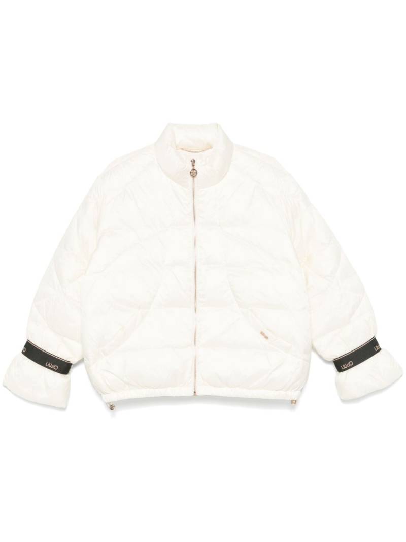 LIU JO logo-print padded jacket - Neutrals von LIU JO