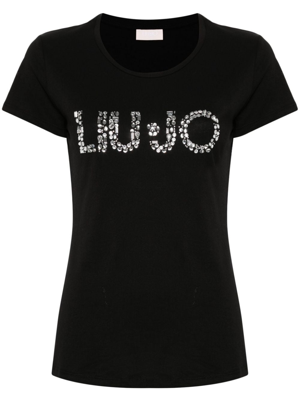 LIU JO logo-rhinestone T-shirt - Black von LIU JO