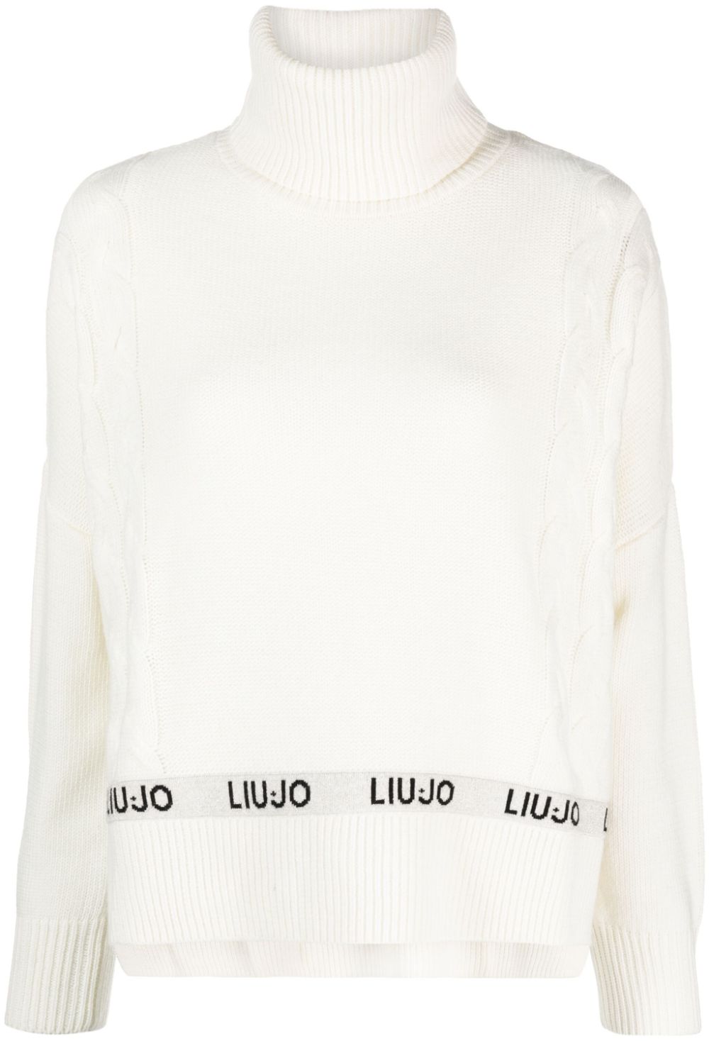 LIU JO logo-tape high-neck jumper - Neutrals von LIU JO