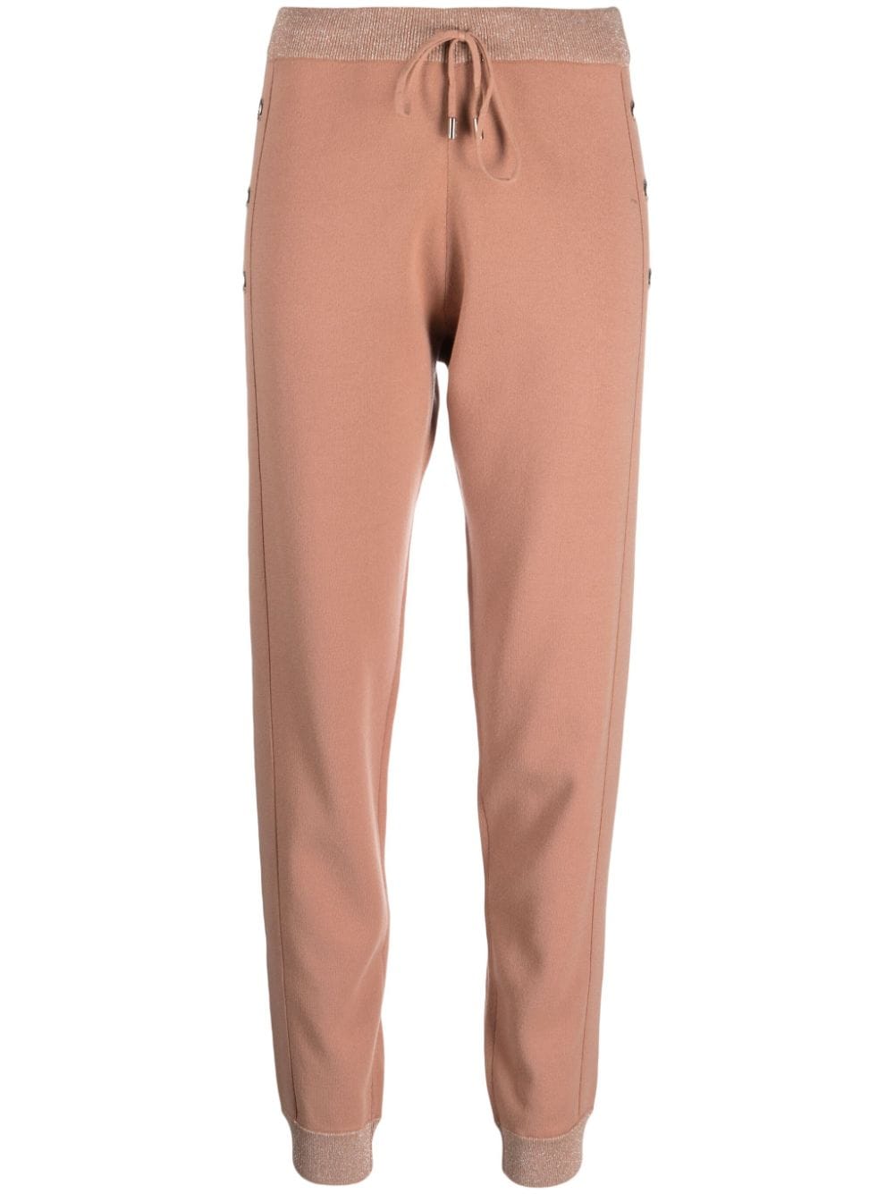 LIU JO lurex-detail elasticated-waist track pants - Brown von LIU JO