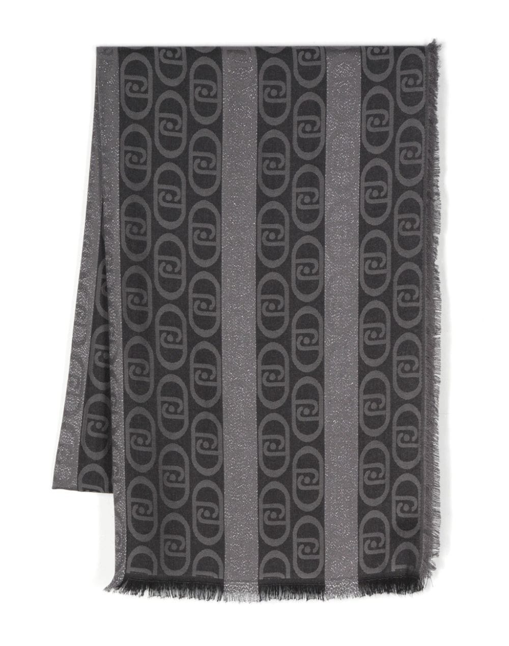 LIU JO lurex monogram-jacquard scarf - Black von LIU JO