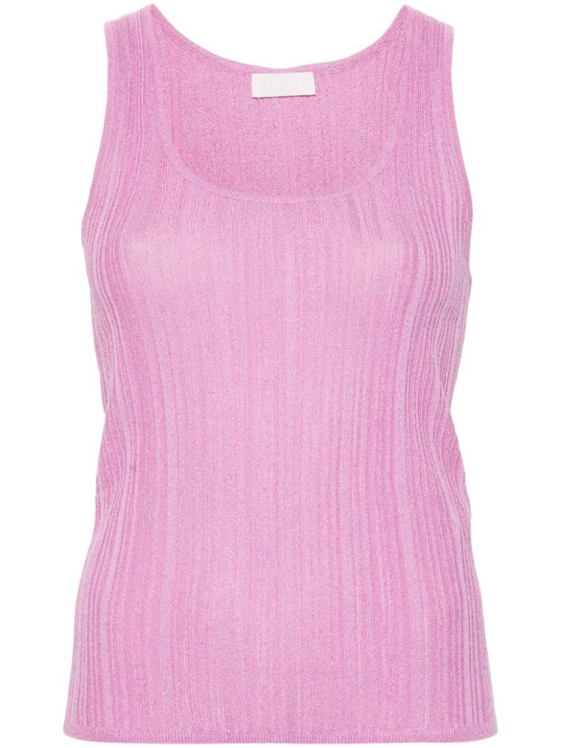 LIU JO metallic ribbed tank top - Purple von LIU JO