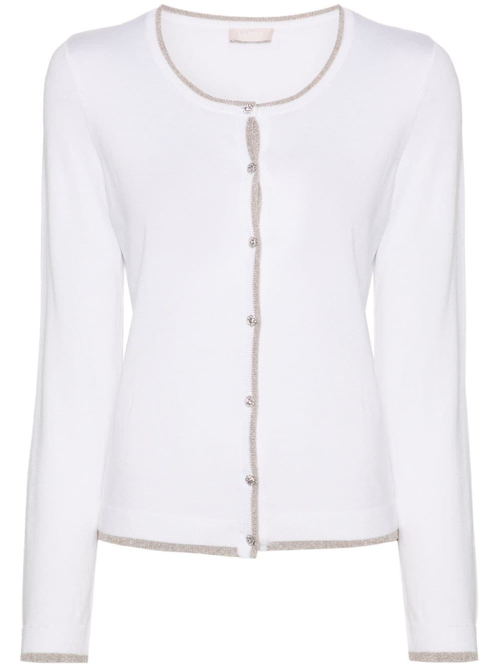 LIU JO metallic-threading cardigan - White von LIU JO