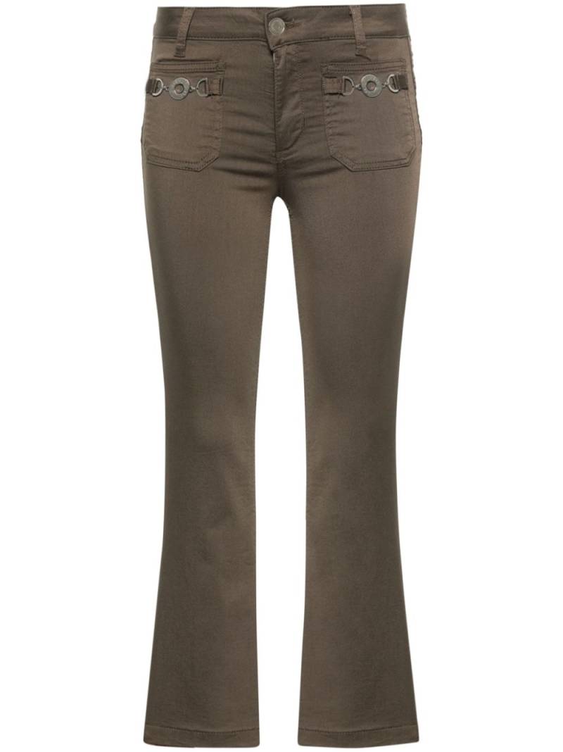 LIU JO mid-waist flared trousers - Green von LIU JO