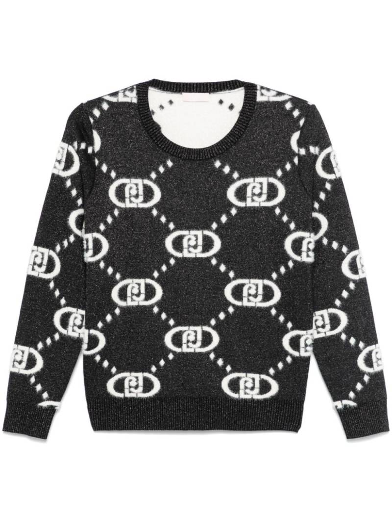 LIU JO monogram-jacquard sweater - Black von LIU JO