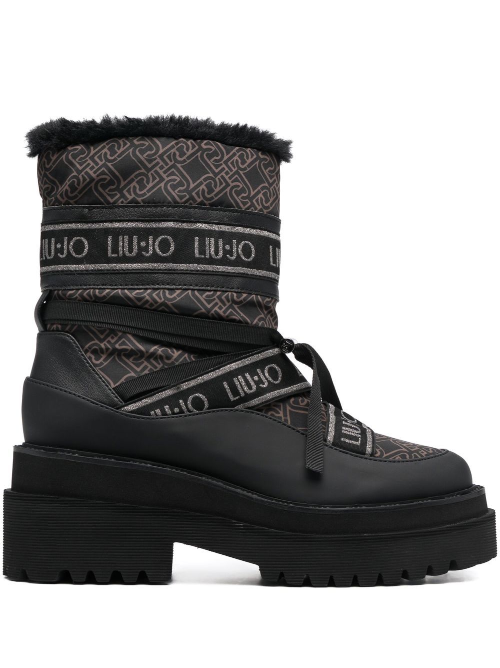 LIU JO monogram-print 70mm ankle boots - Black von LIU JO