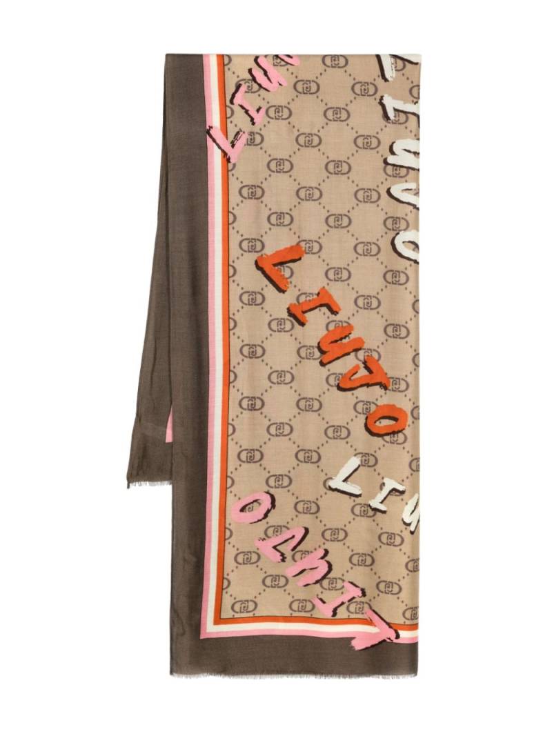 LIU JO monogram stole - Neutrals von LIU JO