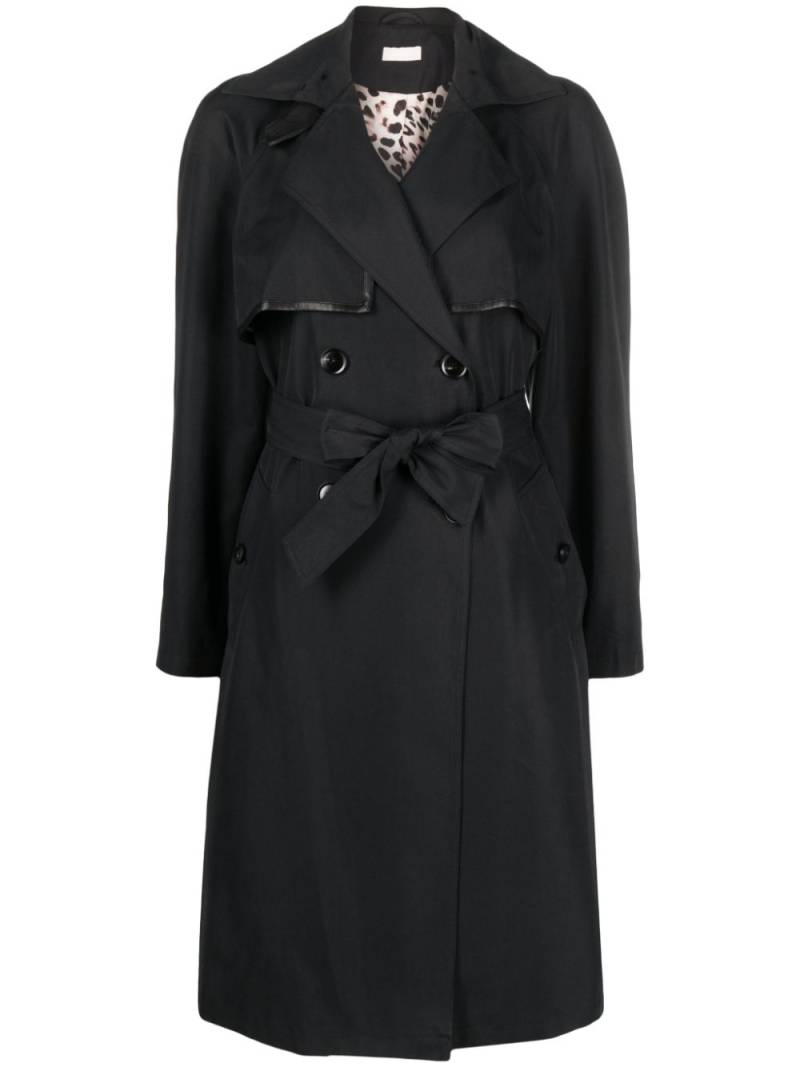 LIU JO notched-lapels cotton-blend trench coat - Black von LIU JO