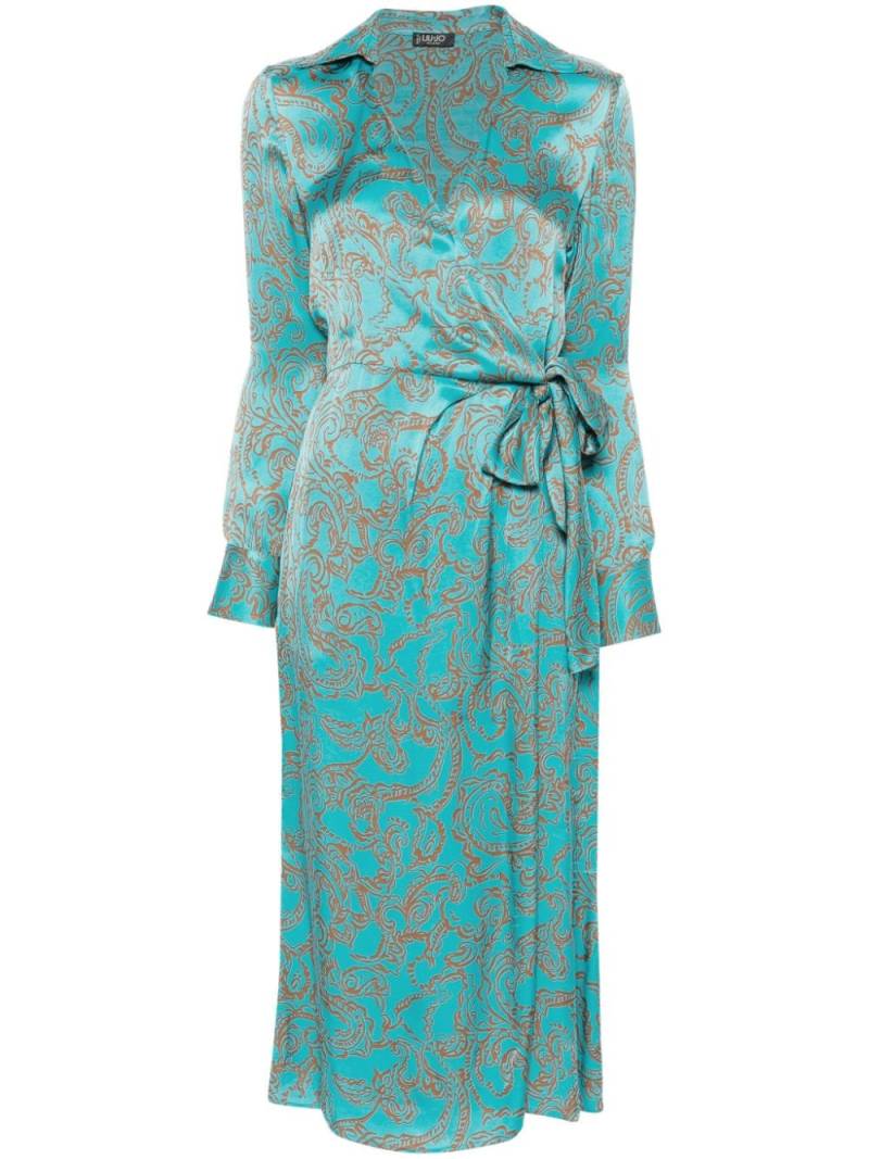 LIU JO paisley-print wrap shirt dress - Blue von LIU JO