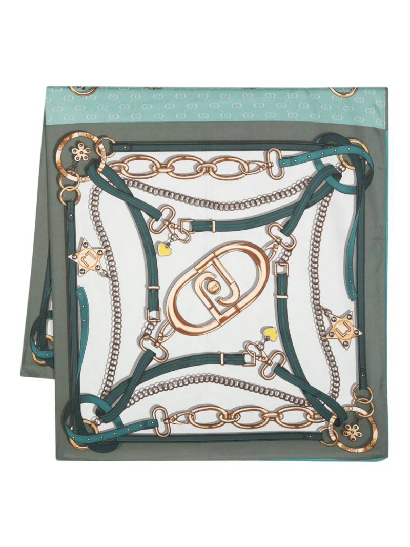 LIU JO patchwork-print satin scarf - Green von LIU JO