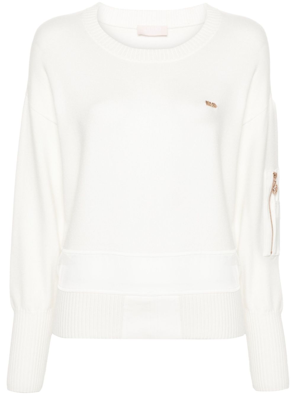 LIU JO pocket-detail crew-neck sweater - Neutrals von LIU JO