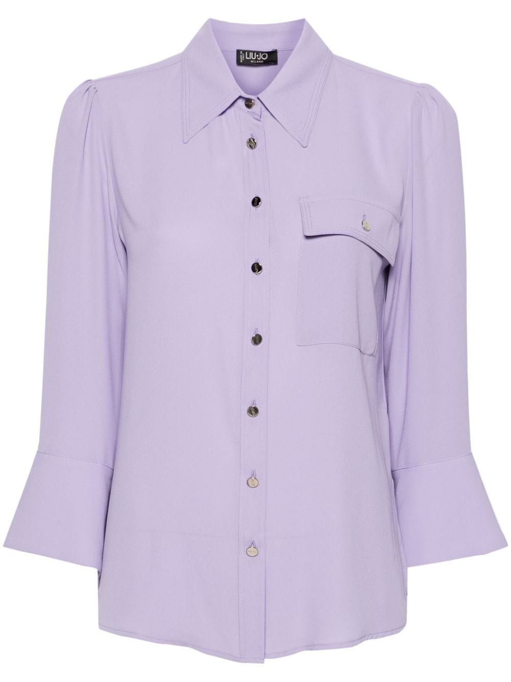 LIU JO pointed-collar semi-sheer shirt - Purple von LIU JO