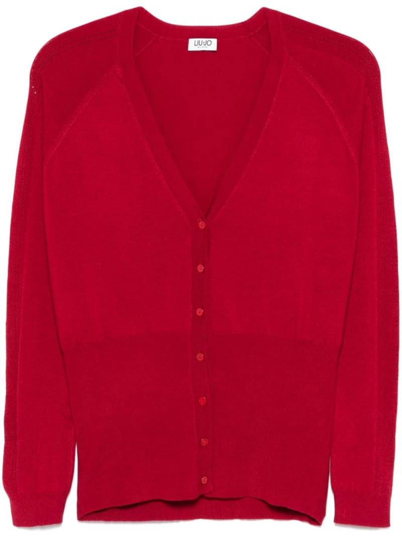 LIU JO pointelle-trim cardigan - Red von LIU JO