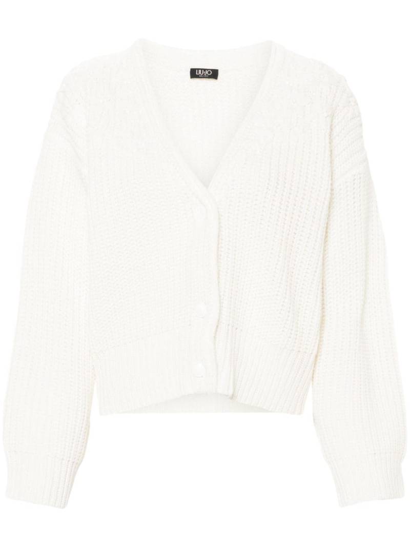 LIU JO rhinestone-embellished cardigan - Neutrals von LIU JO