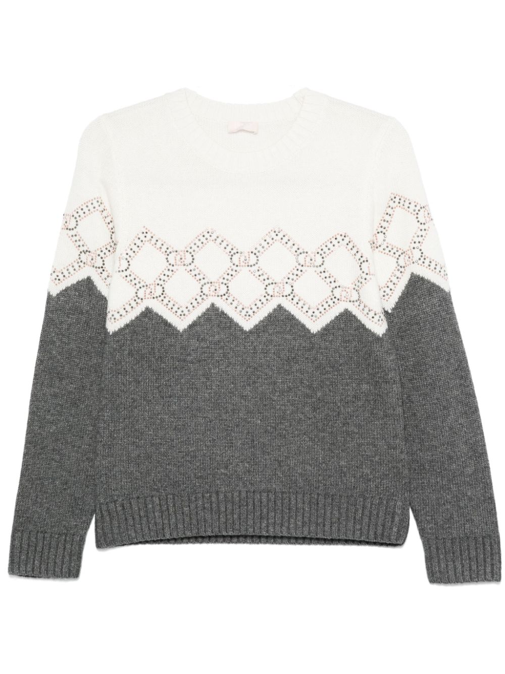 LIU JO rhinestone-embellished sweater - Grey von LIU JO