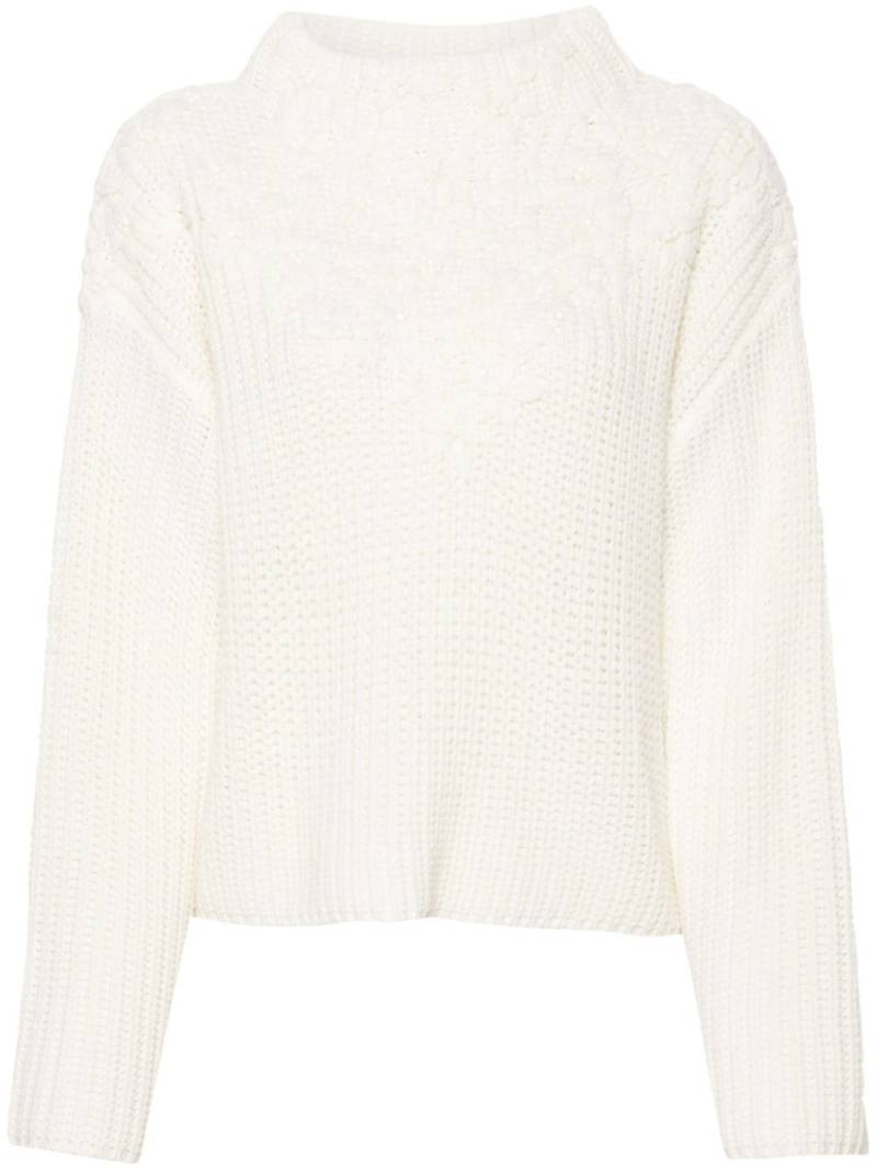 LIU JO rhinestone-embellished sweater - Neutrals von LIU JO