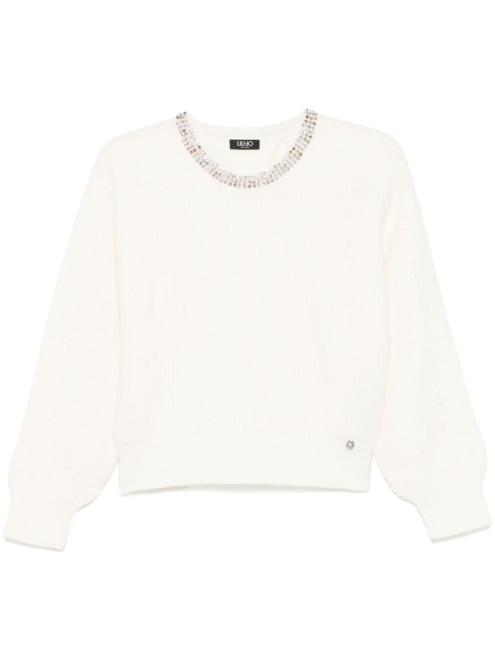 LIU JO rhinestone-embellished wool sweater - Neutrals von LIU JO