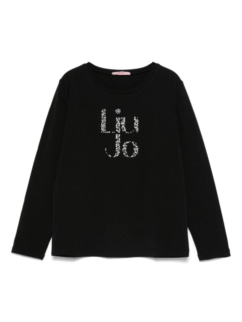 LIU JO rhinestone-logo T-shirt - Black von LIU JO