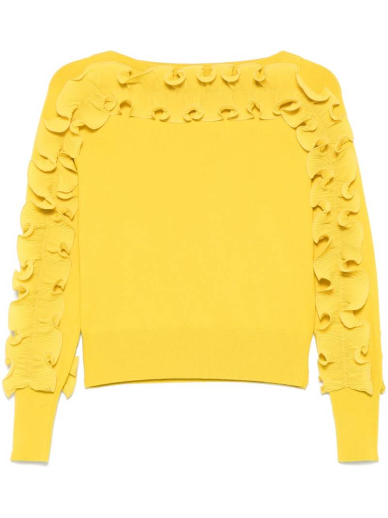 LIU JO ruffle-detailed sweater - Yellow von LIU JO