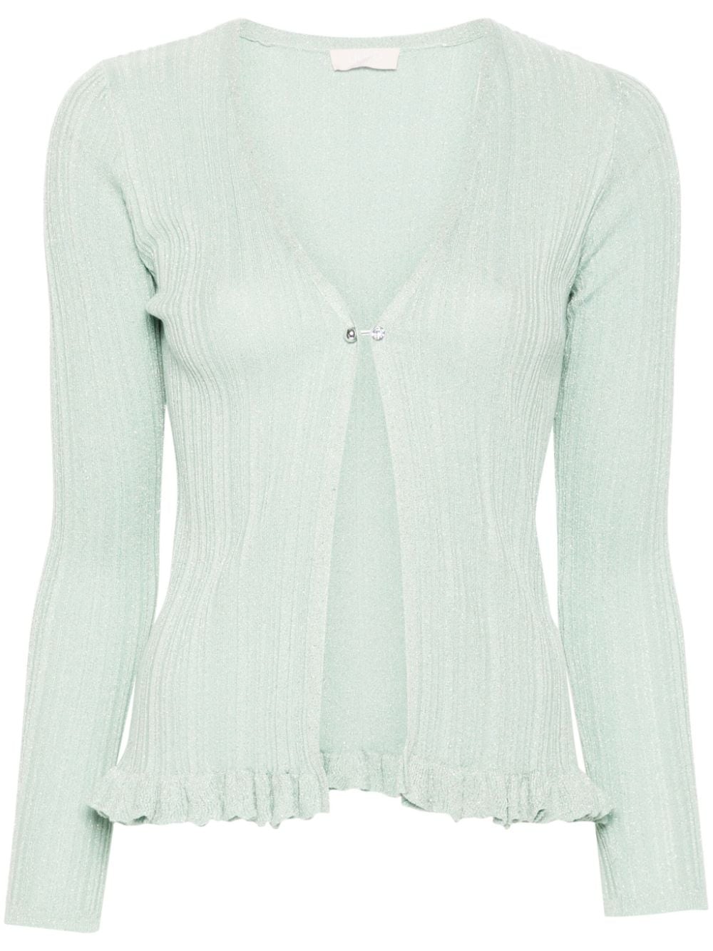 LIU JO ruffle-hem lurex cardigan - Green von LIU JO