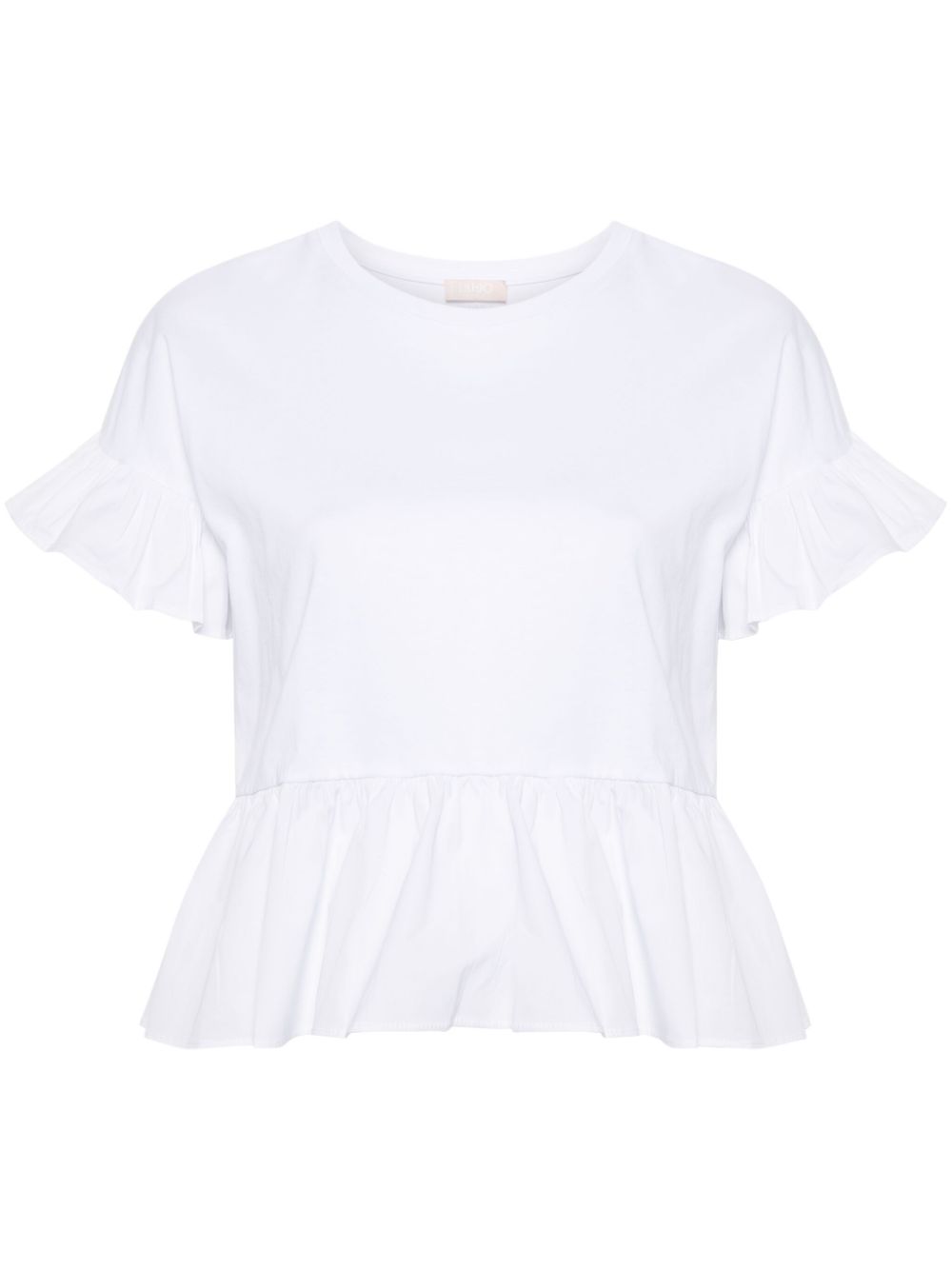 LIU JO ruffled cotton T-shirt - White von LIU JO