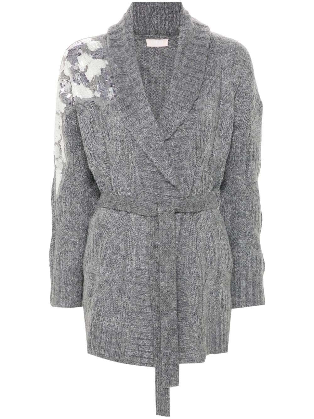 LIU JO sequin-embellished cardi-coat - Grey von LIU JO