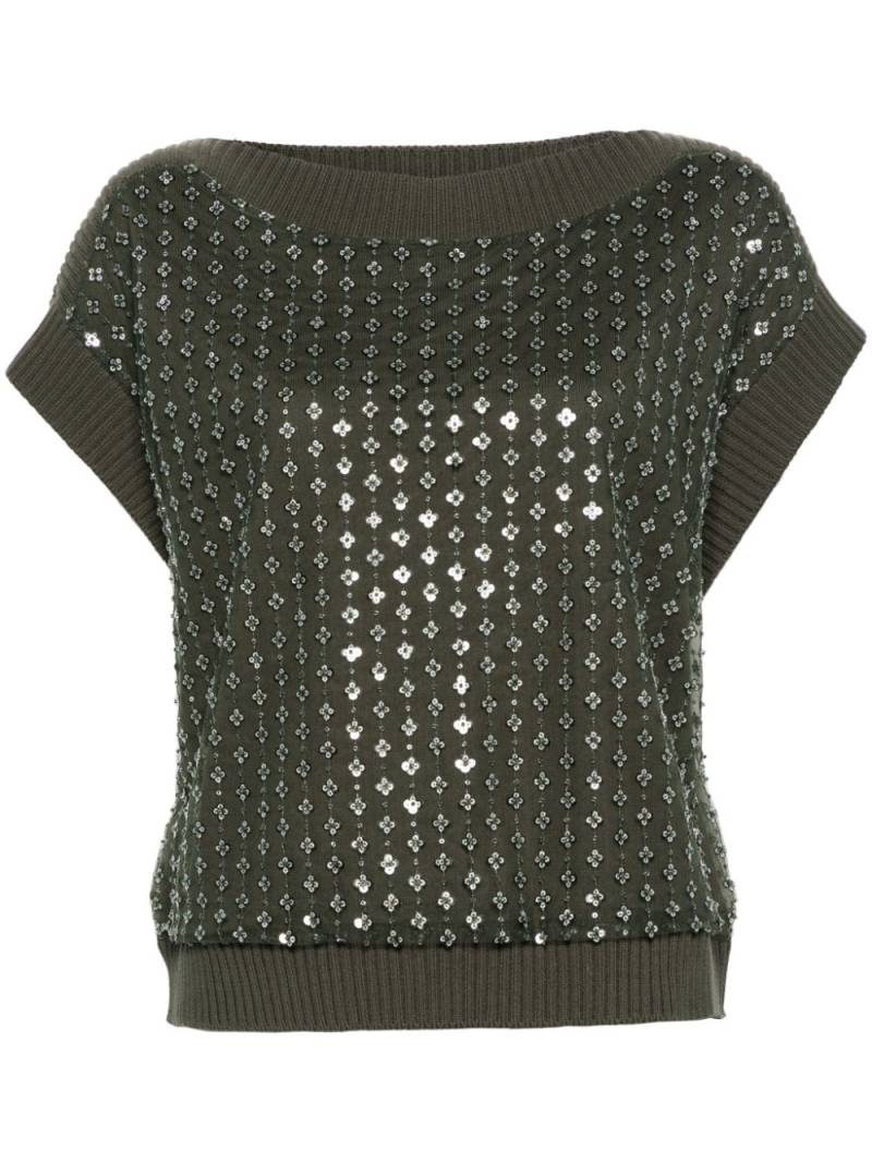 LIU JO sequinned sleeveless top - Green von LIU JO